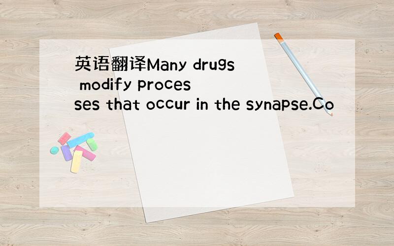 英语翻译Many drugs modify processes that occur in the synapse.Co