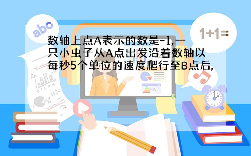 数轴上点A表示的数是-1,一只小虫子从A点出发沿着数轴以每秒5个单位的速度爬行至B点后,