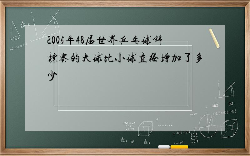 2005年48届世界乒乓球锦标赛的大球比小球直径增加了多少