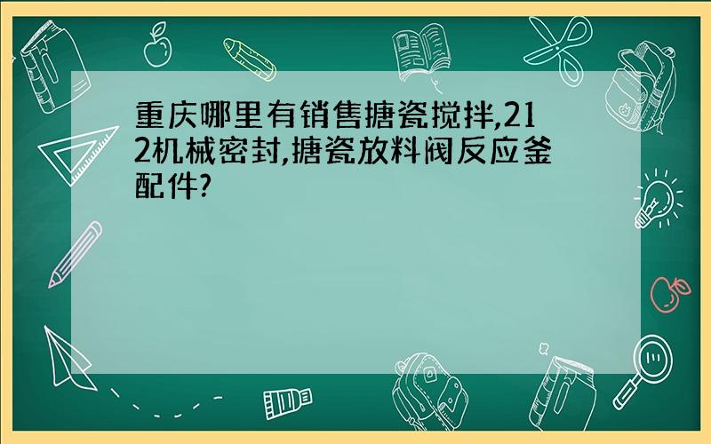 重庆哪里有销售搪瓷搅拌,212机械密封,搪瓷放料阀反应釜配件?