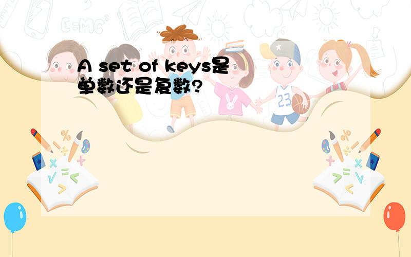 A set of keys是单数还是复数?