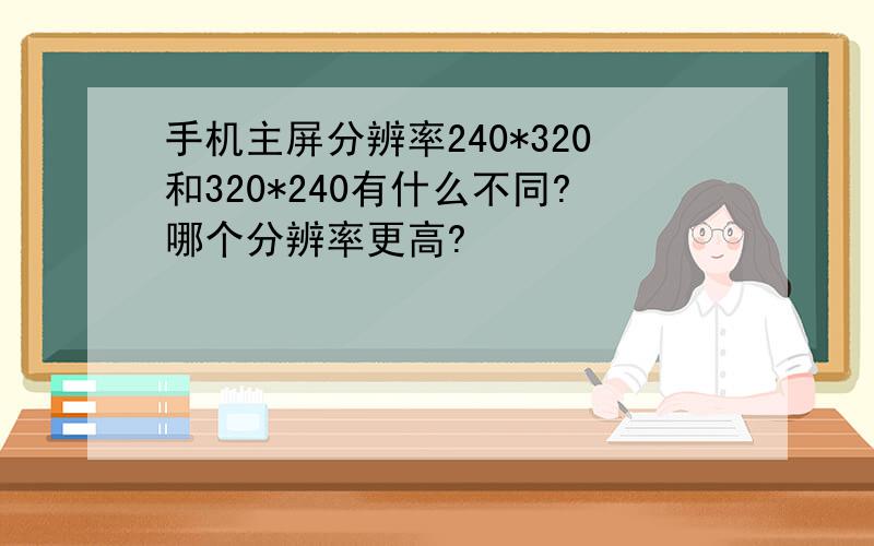 手机主屏分辨率240*320和320*240有什么不同?哪个分辨率更高?