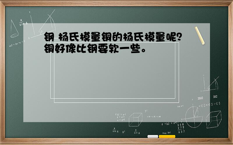 钢 杨氏模量铜的杨氏模量呢？铜好像比钢要软一些。