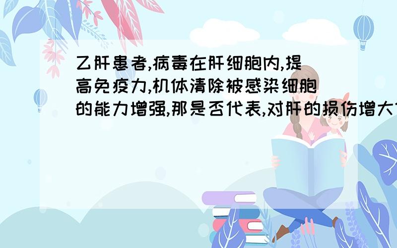 乙肝患者,病毒在肝细胞内,提高免疫力,机体清除被感染细胞的能力增强,那是否代表,对肝的损伤增大?