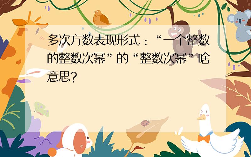 多次方数表现形式：“一个整数的整数次幂”的“整数次幂”啥意思?