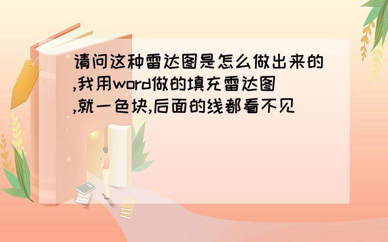 请问这种雷达图是怎么做出来的,我用word做的填充雷达图,就一色块,后面的线都看不见