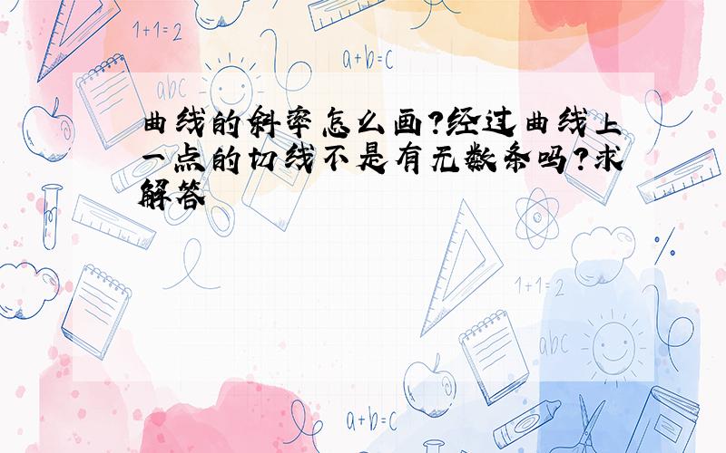 曲线的斜率怎么画?经过曲线上一点的切线不是有无数条吗?求解答