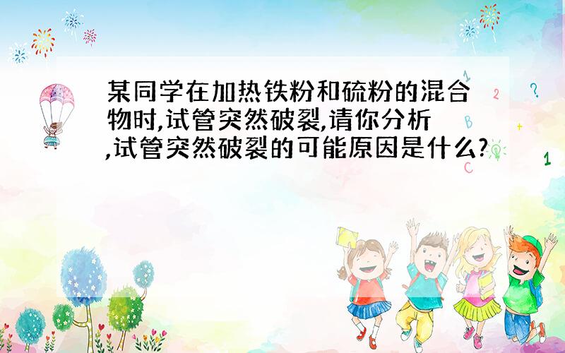 某同学在加热铁粉和硫粉的混合物时,试管突然破裂,请你分析,试管突然破裂的可能原因是什么?