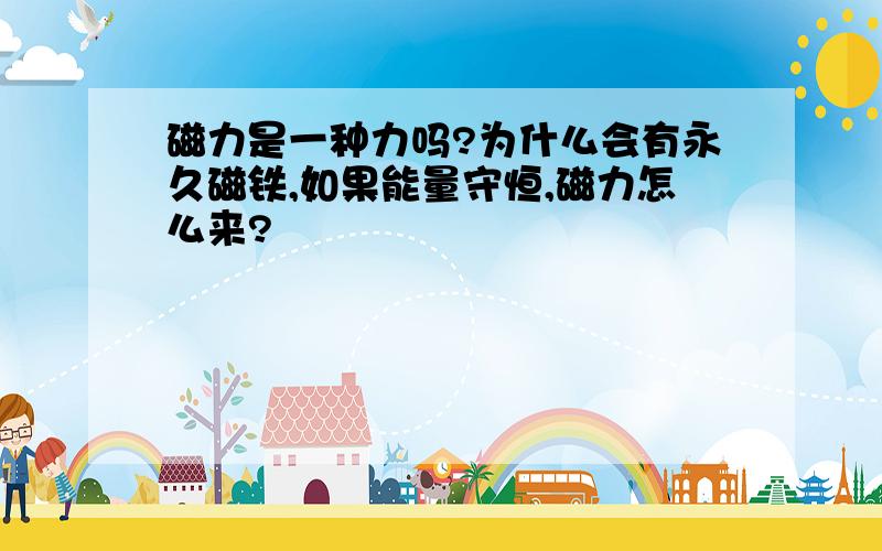 磁力是一种力吗?为什么会有永久磁铁,如果能量守恒,磁力怎么来?