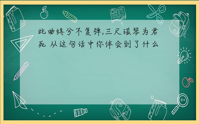 此曲终兮不复弹,三尺瑶琴为君死 从这句话中你体会到了什么