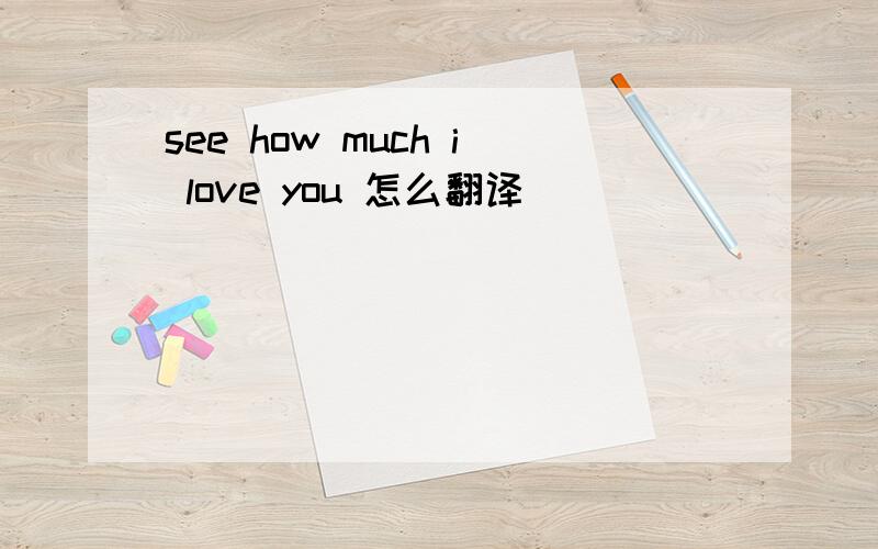 see how much i love you 怎么翻译