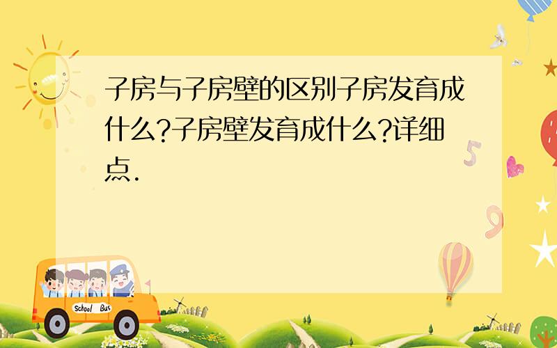 子房与子房壁的区别子房发育成什么?子房壁发育成什么?详细点.