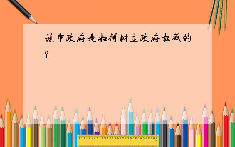 该市政府是如何树立政府权威的？