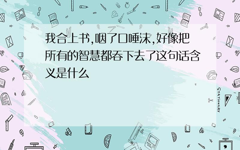 我合上书,咽了口唾沫,好像把所有的智慧都吞下去了这句话含义是什么