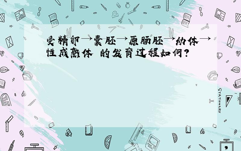 受精卵→囊胚→原肠胚→幼体→性成熟体 的发育过程如何?