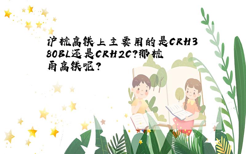 沪杭高铁上主要用的是CRH380BL还是CRH2C?那杭甬高铁呢?