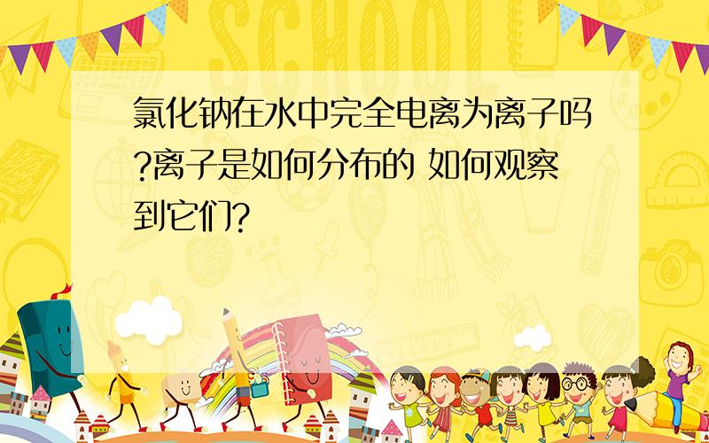 氯化钠在水中完全电离为离子吗?离子是如何分布的 如何观察到它们?