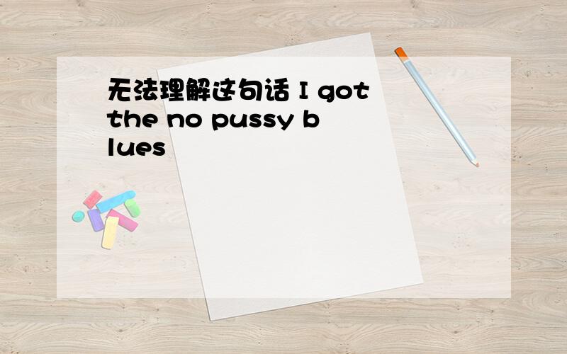 无法理解这句话 I got the no pussy blues