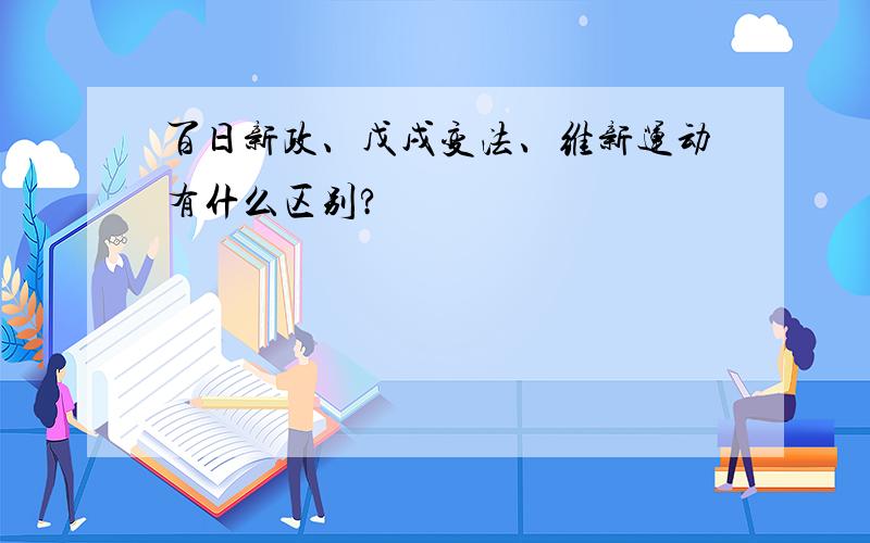 百日新政、戊戌变法、维新运动有什么区别?