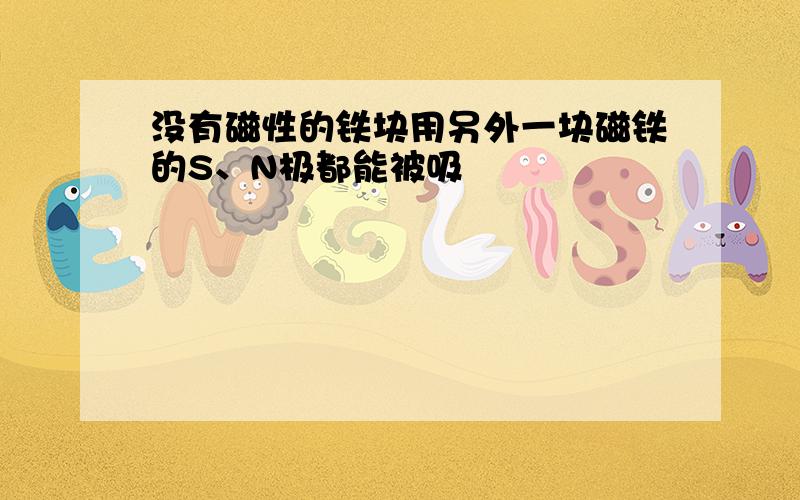 没有磁性的铁块用另外一块磁铁的S、N极都能被吸