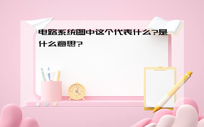 电路系统图中这个代表什么?是什么意思?