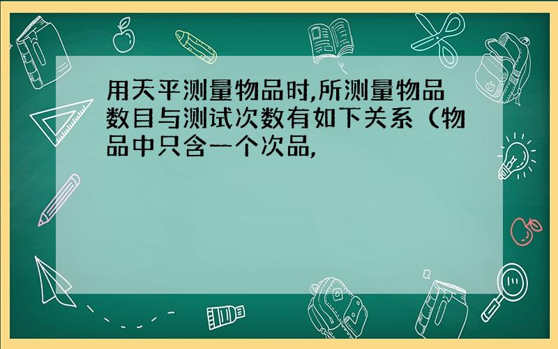 用天平测量物品时,所测量物品数目与测试次数有如下关系（物品中只含一个次品,