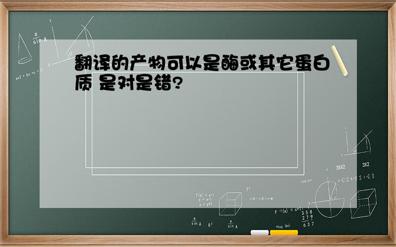 翻译的产物可以是酶或其它蛋白质 是对是错?