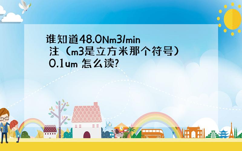 谁知道48.0Nm3/min 注（m3是立方米那个符号） 0.1um 怎么读?