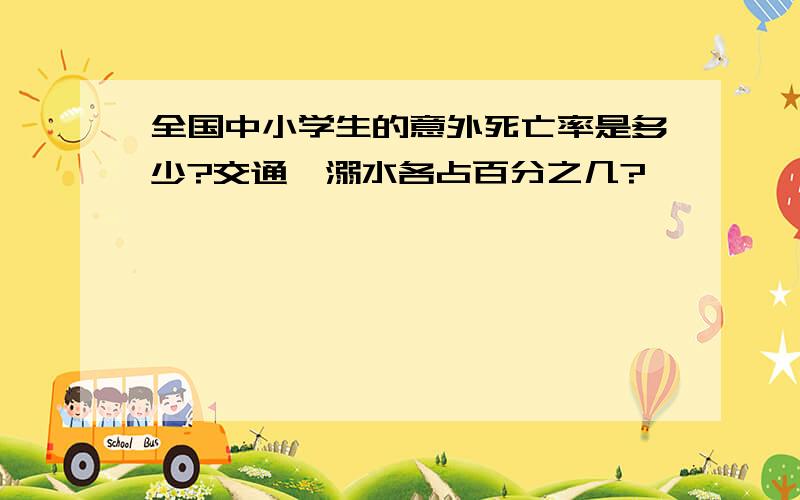 全国中小学生的意外死亡率是多少?交通、溺水各占百分之几?