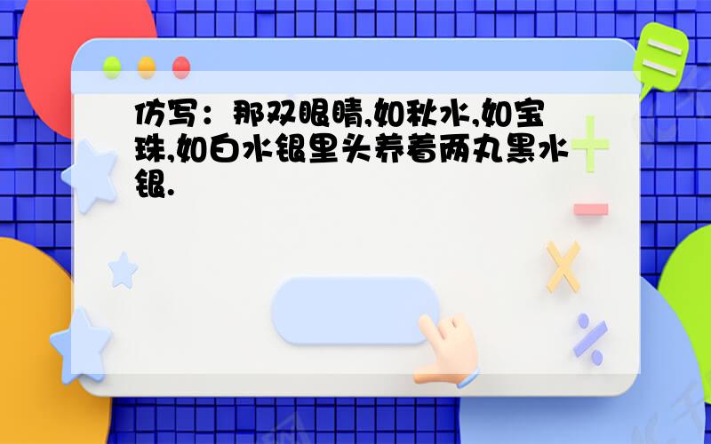 仿写：那双眼睛,如秋水,如宝珠,如白水银里头养着两丸黑水银.