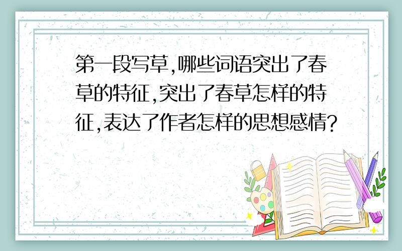 第一段写草,哪些词语突出了春草的特征,突出了春草怎样的特征,表达了作者怎样的思想感情?