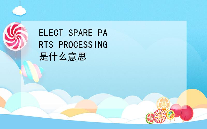 ELECT SPARE PARTS PROCESSING是什么意思