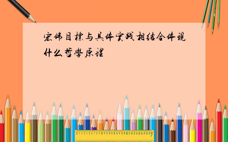 宏伟目标与具体实践相结合体现什么哲学原理