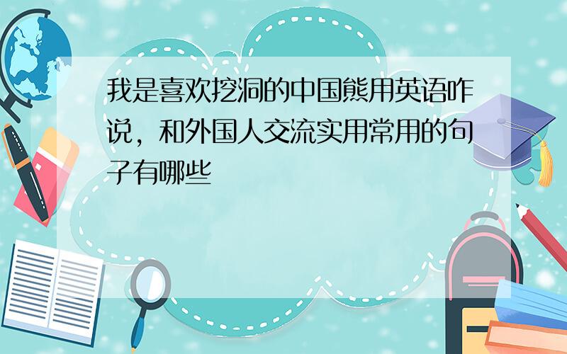 我是喜欢挖洞的中国熊用英语咋说，和外国人交流实用常用的句子有哪些