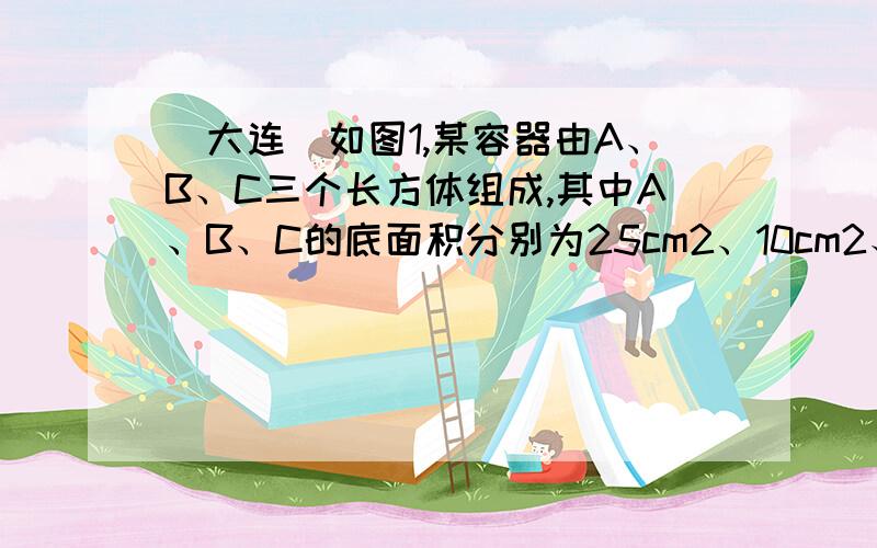 （大连）如图1,某容器由A、B、C三个长方体组成,其中A、B、C的底面积分别为25cm2、10cm2、5cm2,C的容积