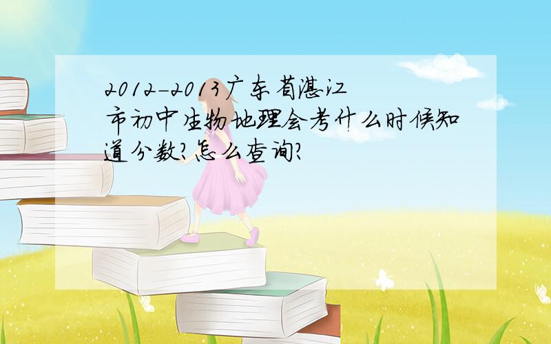 2012-2013广东省湛江市初中生物地理会考什么时候知道分数?怎么查询?