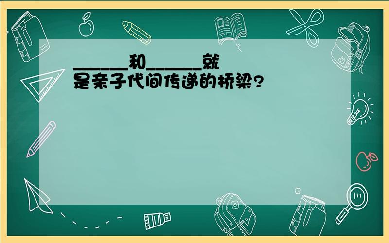 ______和______就是亲子代间传递的桥梁?