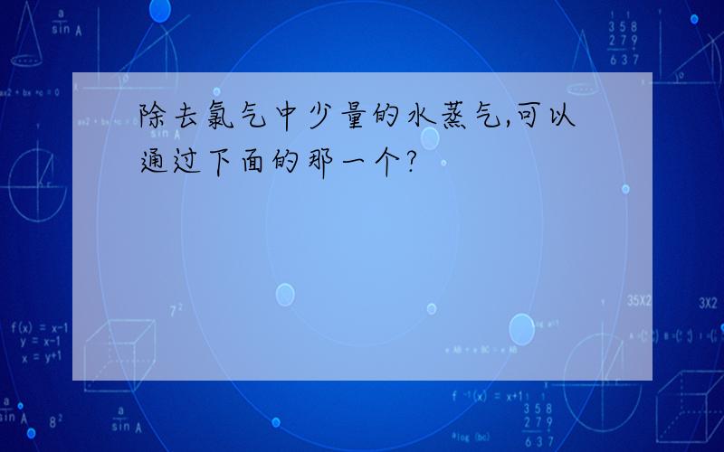 除去氯气中少量的水蒸气,可以通过下面的那一个?