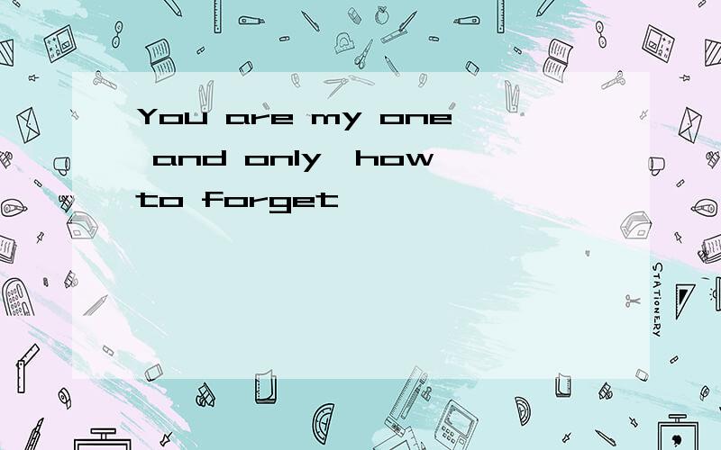 You are my one and only,how to forget