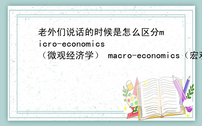 老外们说话的时候是怎么区分micro-economics（微观经济学） macro-economics（宏观经济学） 发