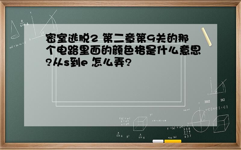 密室逃脱2 第二章第9关的那个电路里面的颜色格是什么意思?从s到e 怎么弄?