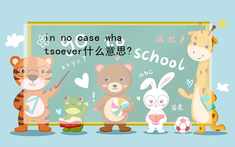 in no case whatsoever什么意思?