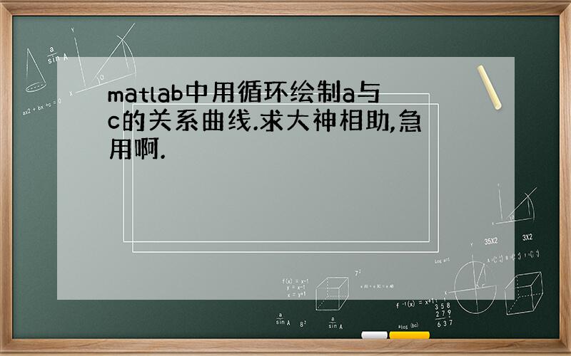 matlab中用循环绘制a与c的关系曲线.求大神相助,急用啊.