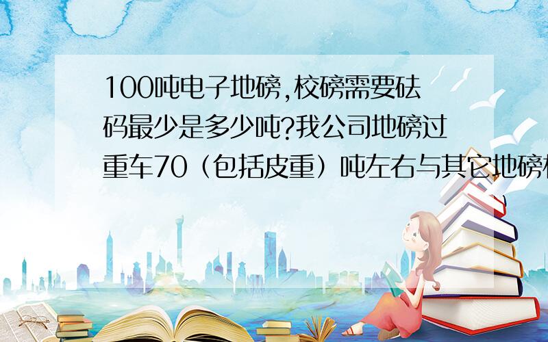 100吨电子地磅,校磅需要砝码最少是多少吨?我公司地磅过重车70（包括皮重）吨左右与其它地磅相差08吨左右