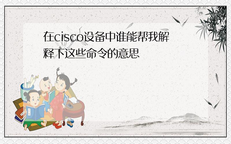 在cisco设备中谁能帮我解释下这些命令的意思