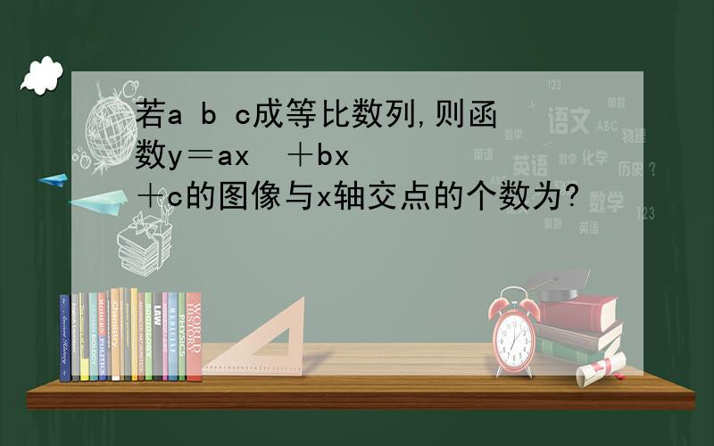 若a b c成等比数列,则函数y＝ax²＋bx＋c的图像与x轴交点的个数为?