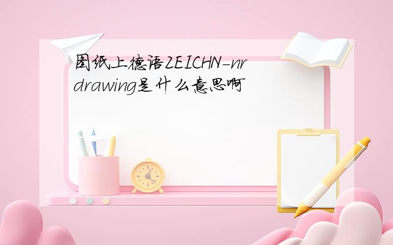 图纸上德语ZEICHN-nrdrawing是什么意思啊