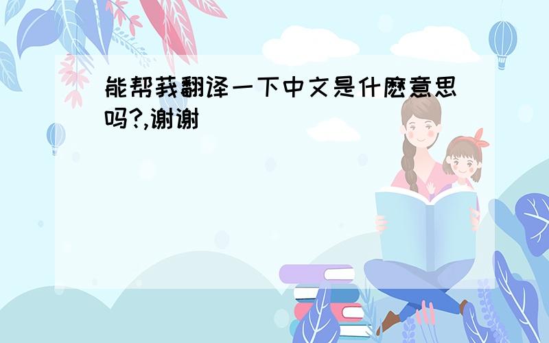 能帮莪翻译一下中文是什麽意思吗?,谢谢