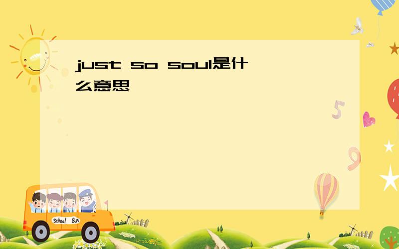 just so soul是什么意思