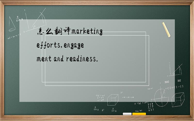 怎么翻译marketing efforts,engagement and readiness.